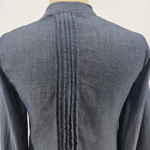 Velzera Chambray Denim Tunic Dress Blue Embroidered Boho Small - Picture 7 of 8